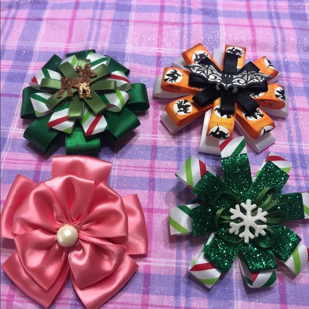 4 Hair clips handmade